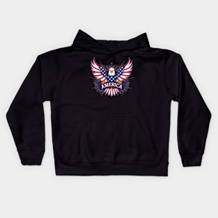 Patriotic - Soaring High: The American Eagle of Freedom! Kids Hoodie